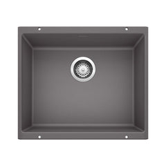 BLANCO BLANCO 519049 Precis 20-87/100 x 18-11/100 in. No Hole Composite Single Bowl Undermount Kitchen Sink in Cinder