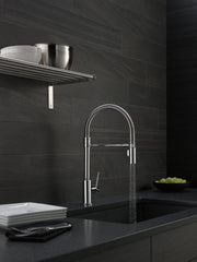 DELTA FAUCET Delta Faucet 9659-KS-DST Trinsic Single Handle Pull Down Kitchen Faucet in Black Stainless