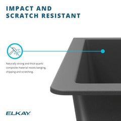 ELKAY Elkay ELGU13322WH0 Quartz Classic 33 x 18-3/4 x 9-1/2 Single Bowl Undermount Sink White