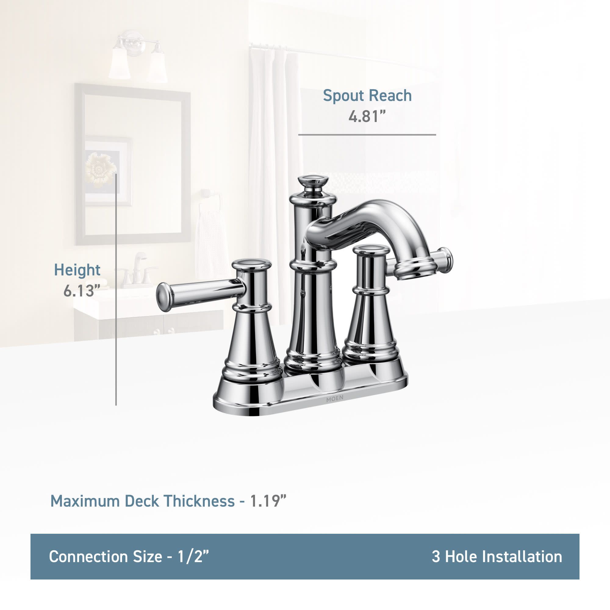 MOEN Moen 6401ORB Belfield Two Handle Centerset Bathroom Sink Faucet in Oil Rubbed Bronze