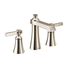 MOEN Moen TS6984NL Flara Two Handle Widespread Bathroom Sink Faucet in Polished Nickel