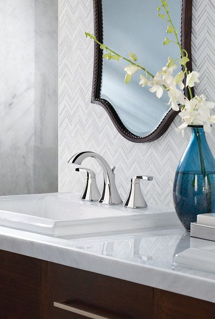 MOEN Moen T6905 two handle widespread bathroom faucet in chrome