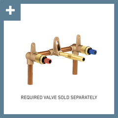 MOEN Moen TS42112BG Weymouth Two Handle Wall Mount Bathroom Sink Faucet in Brushed Gold