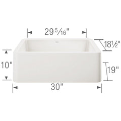 BLANCO BLANCO 401734 Ikon 30 x 19 in. No Hole Composite Single Bowl Undermount Kitchen Sink in White