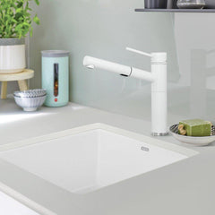 BLANCO Blanco 513426 Precis 20-87/100 x 18-11/100 in. No Hole Composite Single Bowl Undermount Kitchen Sink in White