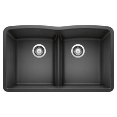 BLANCO Blanco 442075 Diamond Equal Double Bowl Kitchen Sink with Low Divide - Anthracite