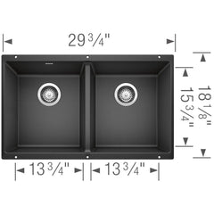 BLANCO BLANCO 516322 Precis Equal Double Bowl Kitchen Sink - Anthracite