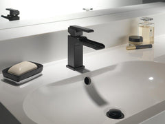DELTA FAUCET Delta Faucet 568LF-BLLPU Ara Single Handle Monoblock Bathroom Sink Faucet in Matte Black