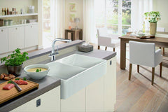 FRANKE Franke MHK720-35WH Manor House 35 Inch Apron Front Double Bowl Fireclay Sink White