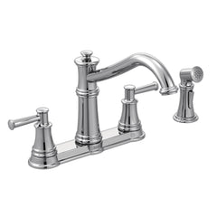 MOEN Moen 7255C Belfield 2-Handle Standard Kitchen Faucet with Side Spray in Chrome