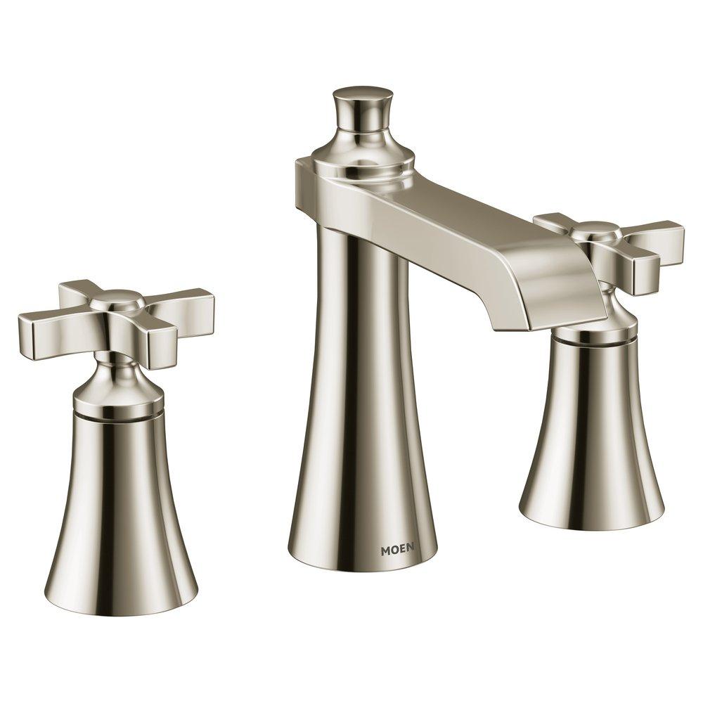 MOEN Moen TS6985NL Flara Two Handle Widespread Bathroom Sink Faucet in Polished Nickel
