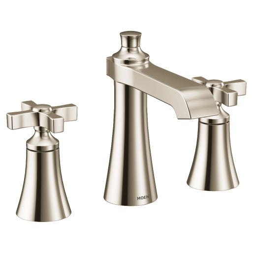 MOEN Moen TS6985NL Flara Two Handle Widespread Bathroom Sink Faucet in Polished Nickel