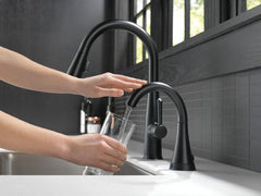 DELTA FAUCET Delta Faucet 9113T-BL-DST Essa Single Handle Pull Down Kitchen Faucet with Touch Activation