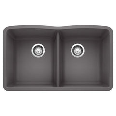 BLANCO BLANCO 441470 Diamond Equal Double Bowl Kitchen Sink - Cinder