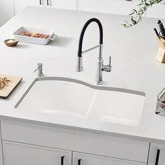 BLANCO BLANCO 440180 Diamond 32 x 20-27/32 in. No Hole Composite Double Bowl Undermount Kitchen Sink in White
