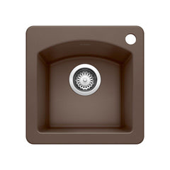 BLANCO BLANCO 440202 Diamond 15 x 15 in. 1 Hole Drop-in and Undermount Granite Bar Sink in Cafe Brown