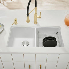 BLANCO BLANCO 440185 Diamond 32 x 19-1/4 in No Hole Composite Double Bowl Undermount Kitchen Sink in White