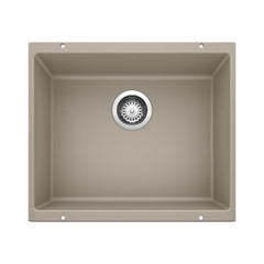 BLANCO BLANCO 517677 Precis 20-87/100 x 18-11/100 in. No Hole Composite Single Bowl Undermount Kitchen Sink in Truffle