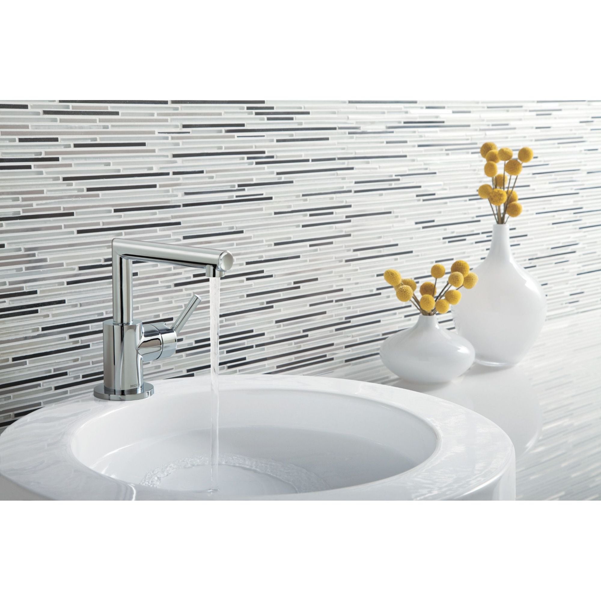 MOEN Moen S43001 Arris Single Handle Monoblock Bathroom Sink Faucet in Chrome