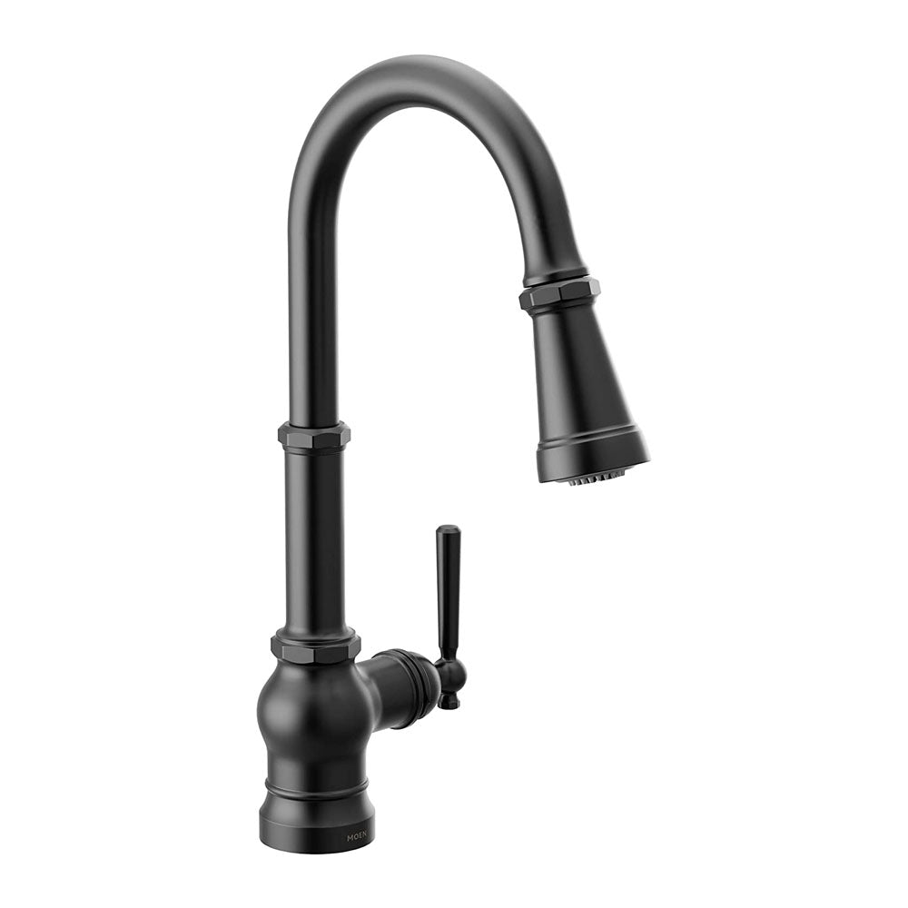MOEN Moen S72003BL Paterson Single Handle Pull Down Kitchen Faucet in Matte Black