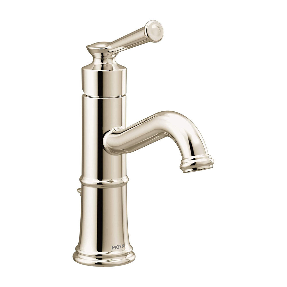 MOEN Moen 6402NL Belfield Single Handle Monoblock Bathroom Sink Faucet in Polished Nickel