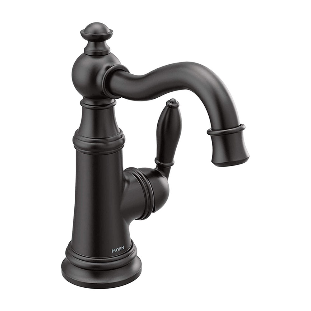 MOEN Moen S42107BL Weymouth Single Handle Monoblock Bathroom Sink Faucet in Matte Black