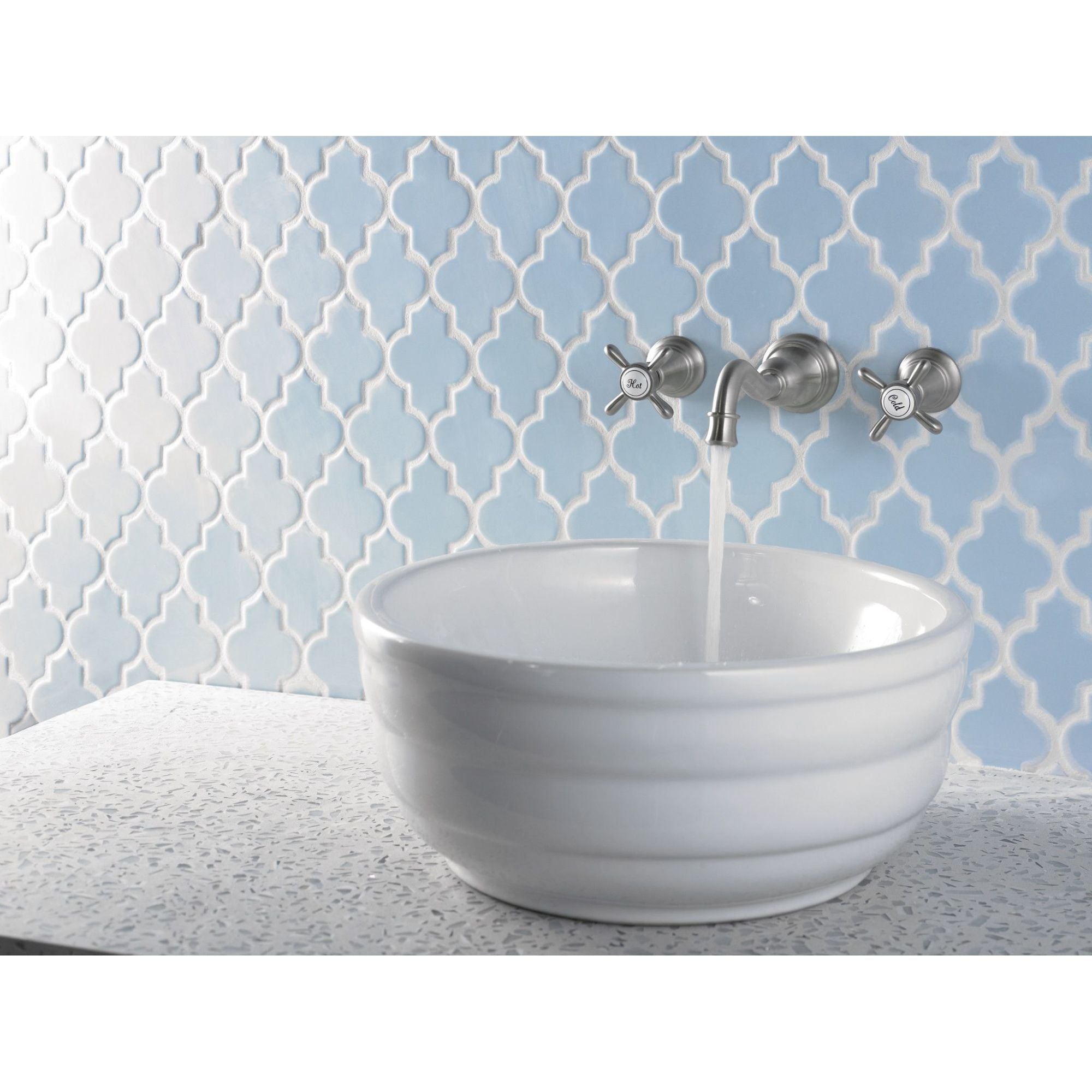 MOEN Moen TS42112NL Weymouth Two Handle Wall Mount Bathroom Sink Faucet in Polished Nickel