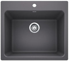 BLANCO Blanco 401923 Laundry Sink, Liven Silgranit, 25 in W x 22 in H, Dual Mount, Cinder