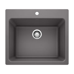 BLANCO Blanco 401923 Laundry Sink, Liven Silgranit, 25 in W x 22 in H, Dual Mount, Cinder