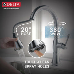DELTA FAUCET Delta Faucet 9197-AR-PR-DST Cassidy Single Handle Pull Down Kitchen Faucet