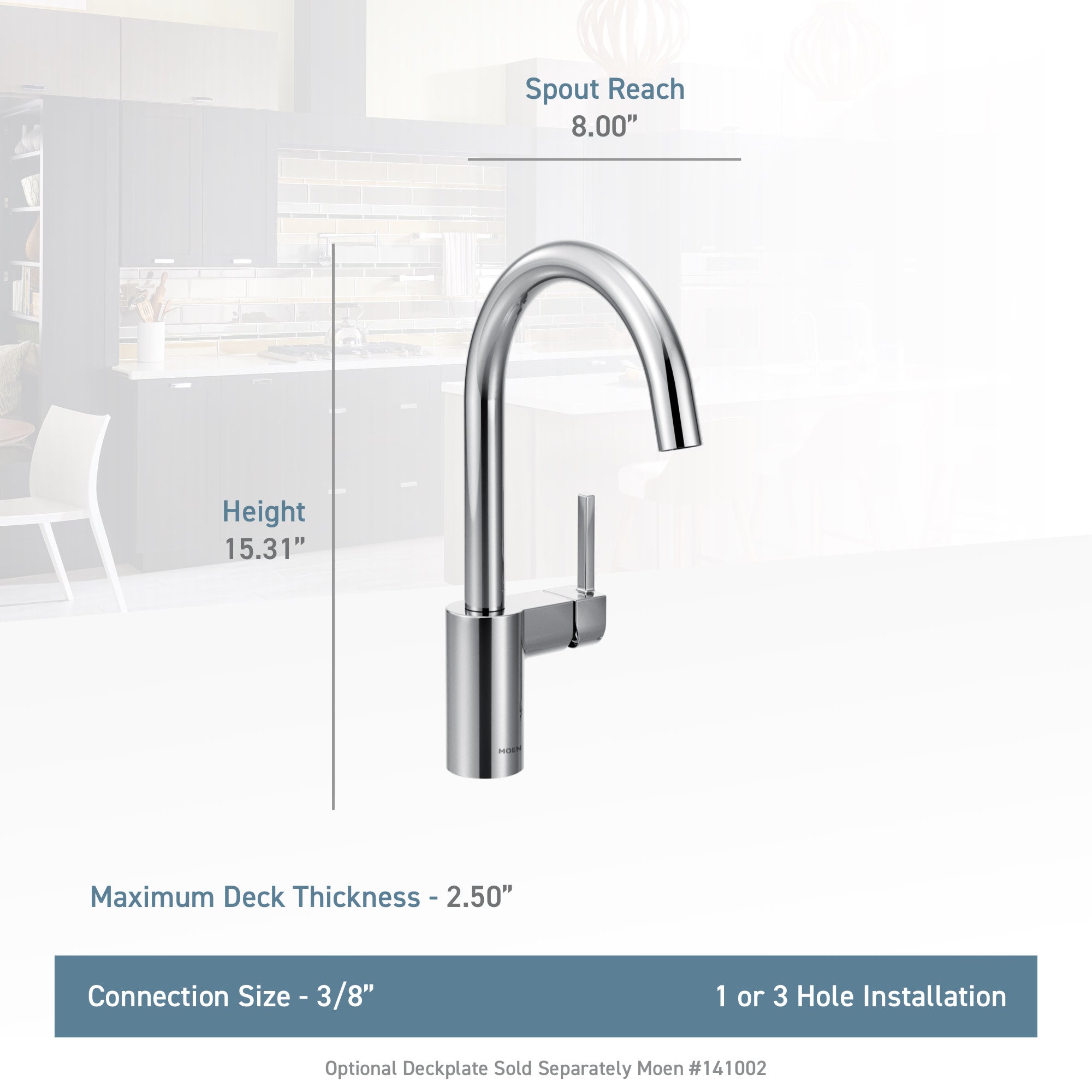 MOEN Moen 7365SRS Align Single Handle Kitchen Faucet in Spot Resist Stainless