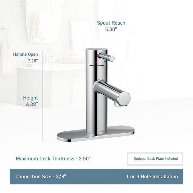 MOEN Moen 6190BN Align Single Handle Lavatory Faucet 1.5 GPM (Brushed Nickel)