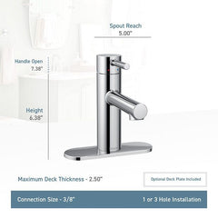MOEN Moen 6190BN Align Single Handle Lavatory Faucet 1.5 GPM (Brushed Nickel)
