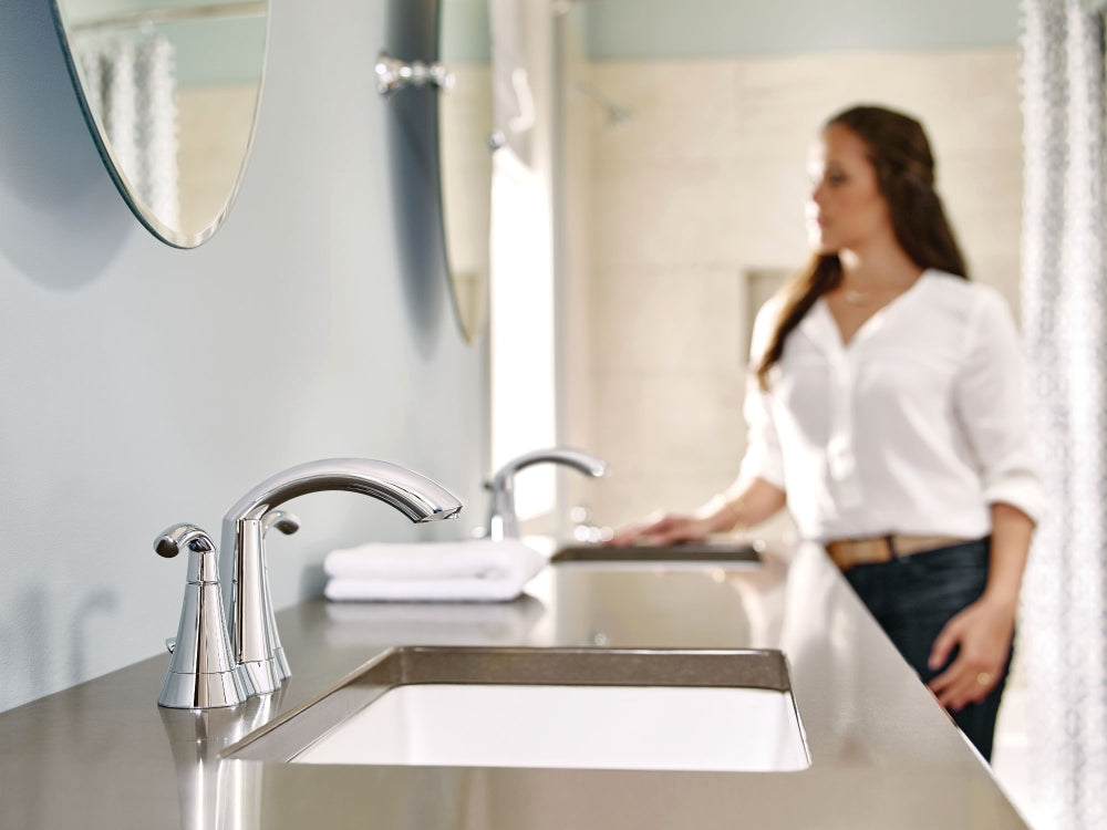 MOEN Moen 6172 Glyde Two-Handle Bathroom Faucet Chrome 4 Inch Centerset