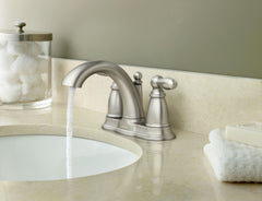 MOEN Moen 6610BN Brantford 2 Handle Centerset Bathroom Faucet with Drain Assembly