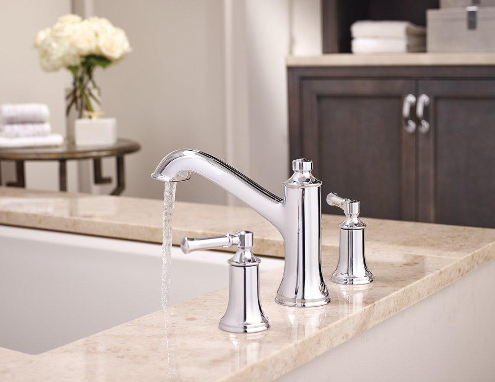 MOEN Moen T683 Dartmoor Two Handle Roman Tub Faucet in Polished Chrome (Trim Only)