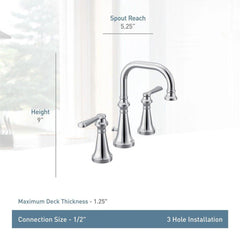 MOEN Moen TS44102BG Colinet Two Handle Widespread Bathroom Sink Faucet in Brushed Gold