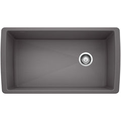 BLANCO BLANCO 441764 Diamond 32-1/2 x 18-1/2 in. No-Hole Composite Single Bowl Undermount Kitchen Sink in Cinder