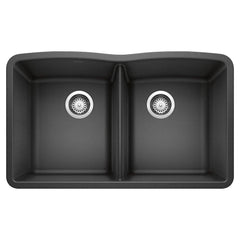 BLANCO BLANCO 440184 Diamond 32 x 19-1/4 in. No Hole Composite Double Bowl Undermount Kitchen Sink in Anthracite