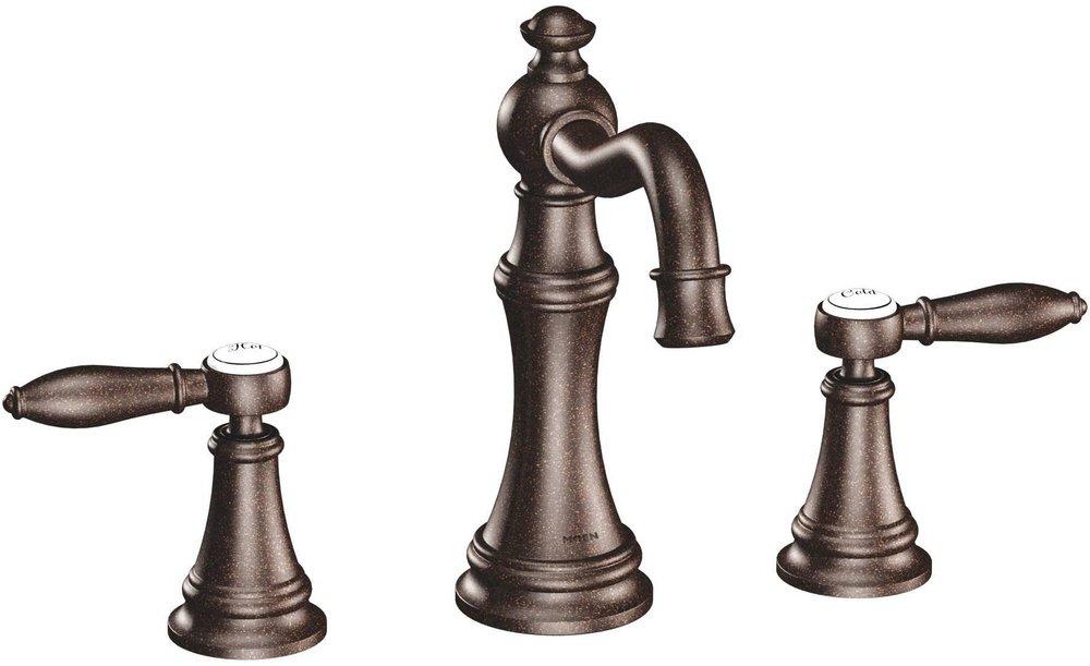 MOEN Moen TS42108ORB Weymouth Two Handle Widespread Bathroom Sink Faucet in Oil Rubbed Bronze