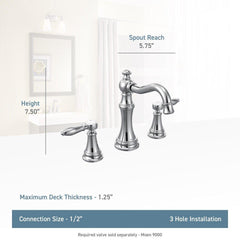 MOEN Moen TS42108ORB Weymouth Two Handle Widespread Bathroom Sink Faucet in Oil Rubbed Bronze