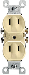 Leviton 223-I Duplex Non-Grounding Traditional Straight Blade Receptacle 125 VAC 15 A 2 Poles 2 Wires Ivory