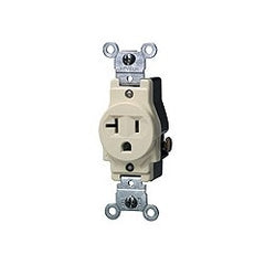Leviton 5801-I Narrow Body Single Receptacle, 20A 125V, NEMA 5-20R