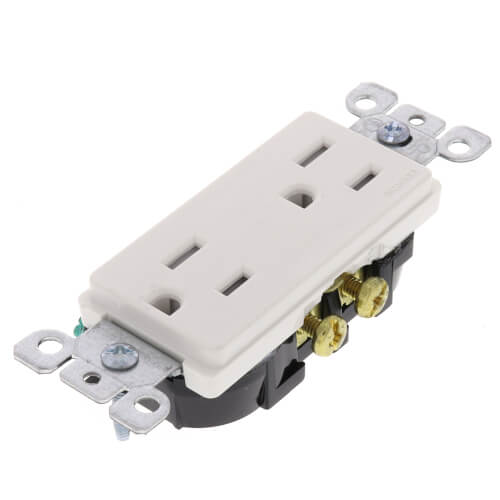 LEVITON Leviton T5325-W 15 Amp 125 Volt Tamper Resistant Decora Duplex Receptacle 2 Poles 3 Wires