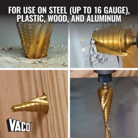 KLEIN TOOLS Klein Tools 25951 Step Bit Kit, Spiral Double-Fluted, VACO, 3-Piece