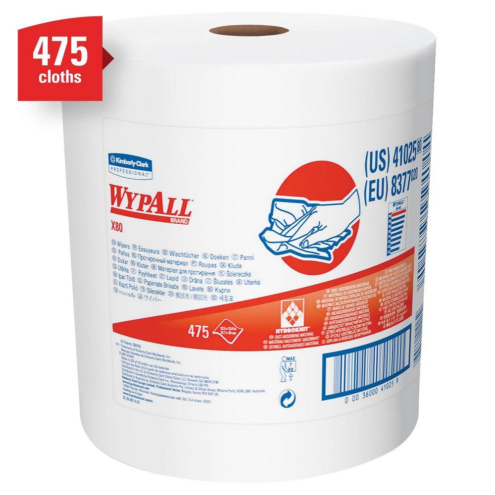 WYPALL WypAll 41025 X80 13-2/5 in. Jumbo Wipes Roll in White (475 per Roll)