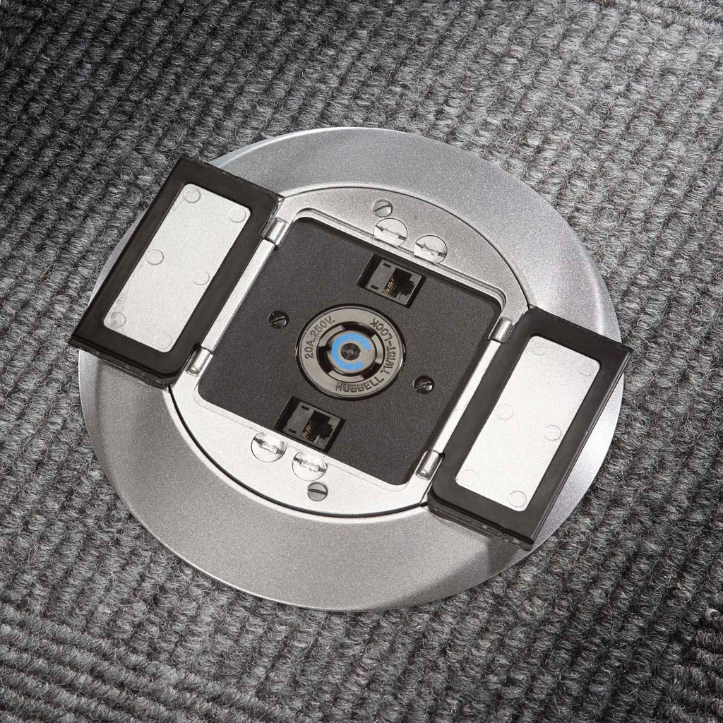 HUBBELL WIRING Hubbell S1SPTL Single Receptacle and Data Concrete Floor Fire Rated Poke-Through Subplate