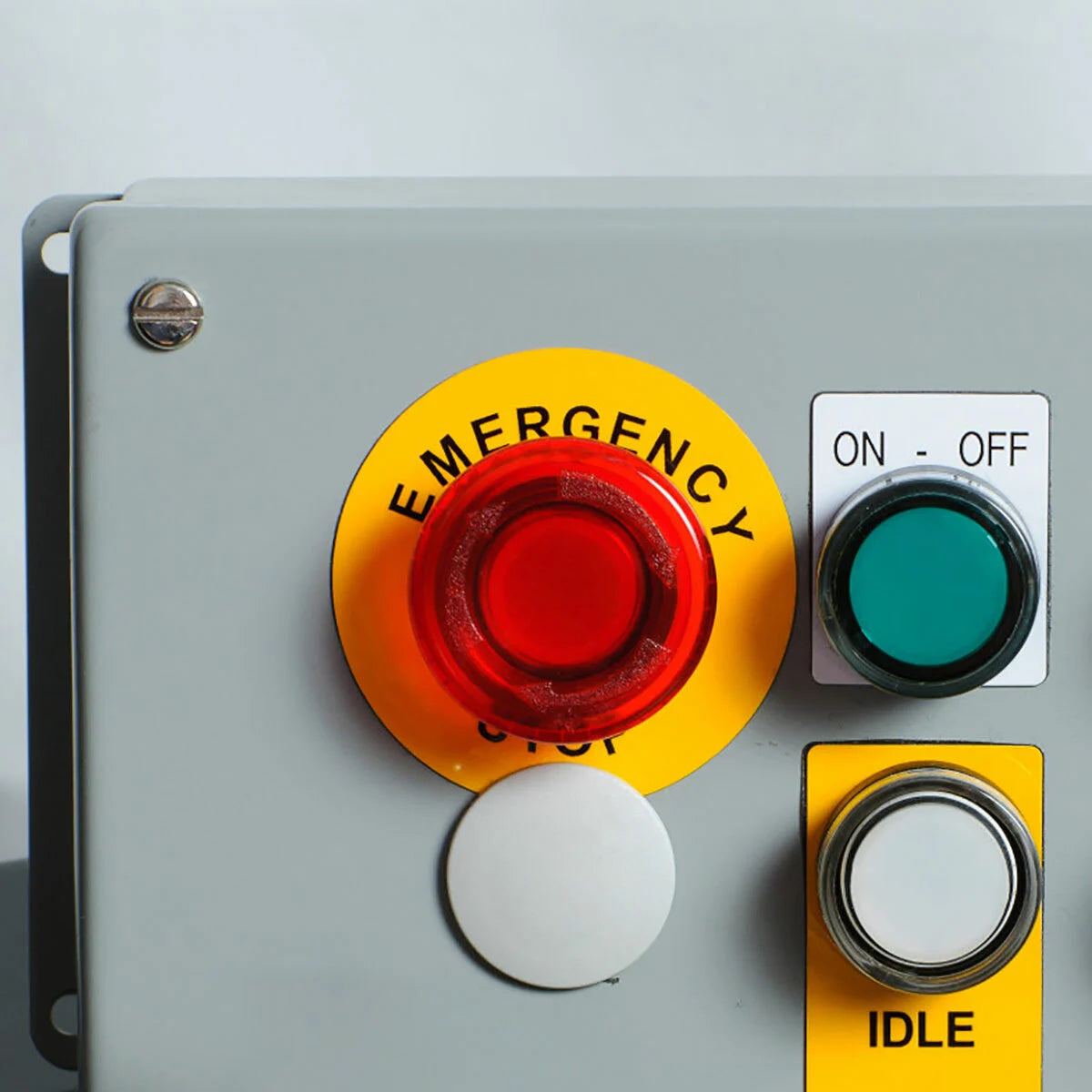 BRADY Brady THTEP-196-593YL Emergency Stop Label 2.36 in Diameter Black on Yellow
