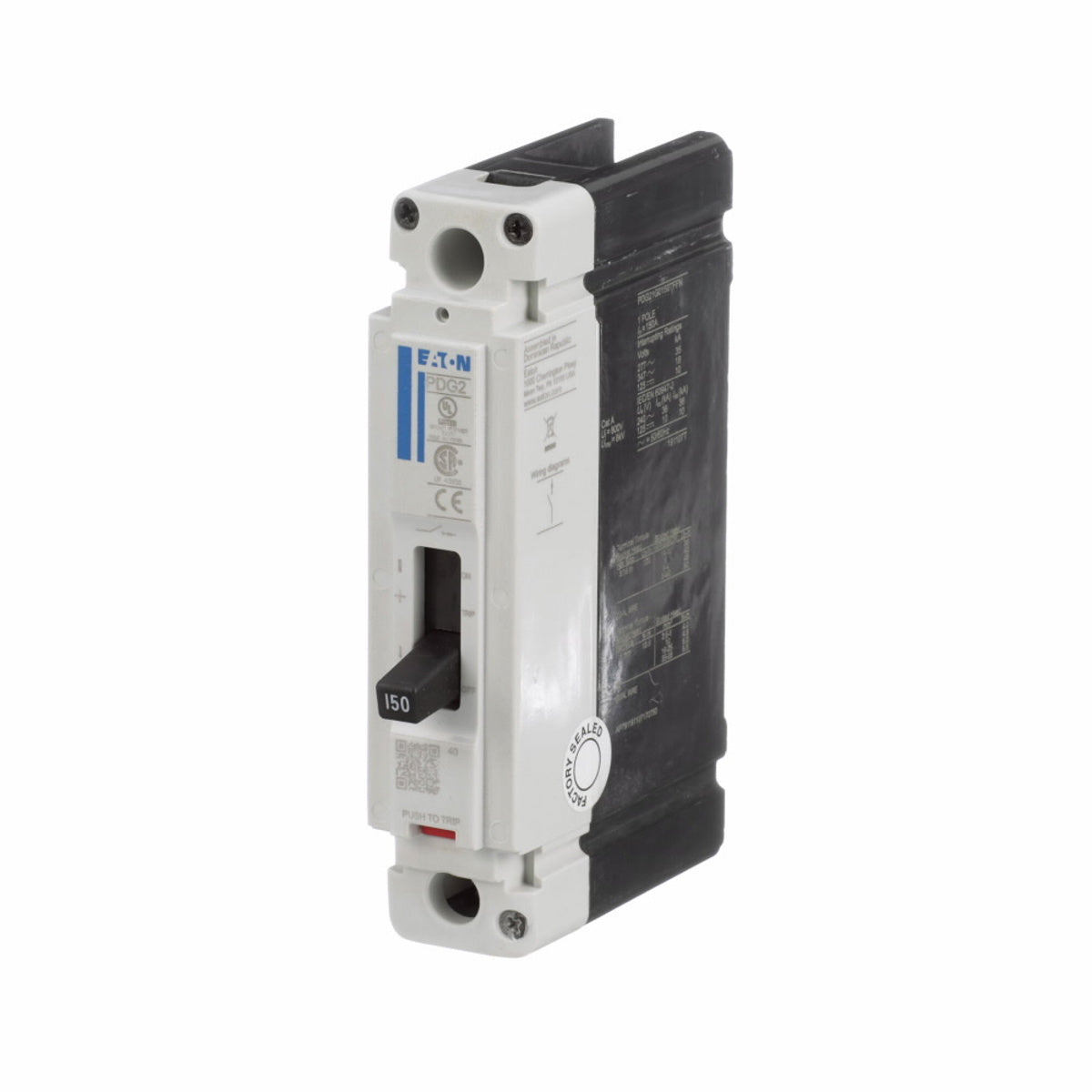 EATON Eaton PDG21G0015TFFJ Eaton Power Defense Molded Case Circuit Breaker Globally Rated Frame 2 Single Pole 15A 35kA/480V T-M (Fxd-Fxd) TU Standard Line and Load