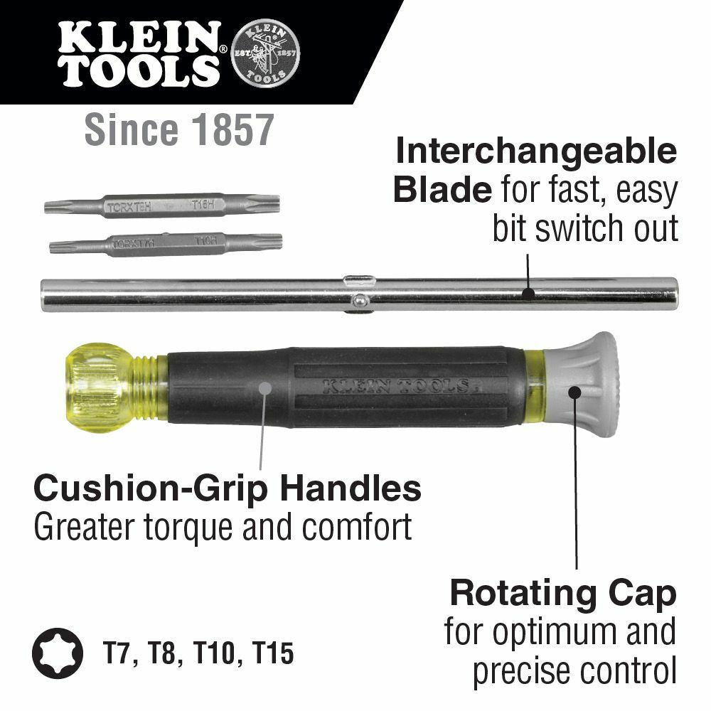 KLEIN TOOLS Klein 32585 4-in-1 Electronics Screwdriver, TORX